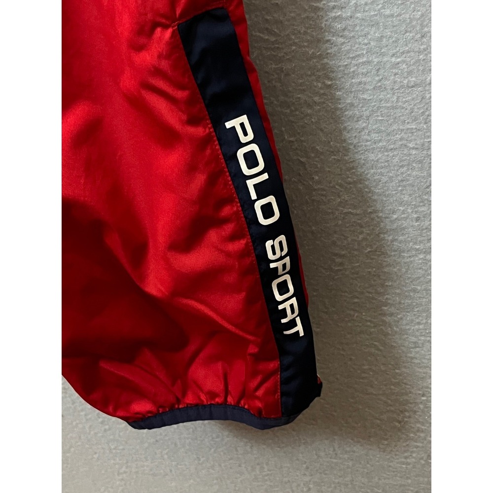 Vtg Polo Sport Ralph Lauren Red Navy Blue Mesh Lined Track Pants Mens Large EUC